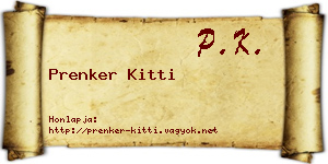 Prenker Kitti névjegykártya